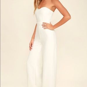 NWT Lulu's Wide Leg White Jumpsuit